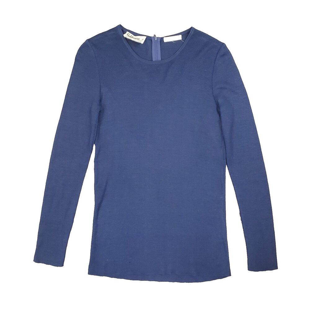 Rare Vintage 70s Goldworm Tussah Silk Knit Top Royal Blue Italy Luxury Designer